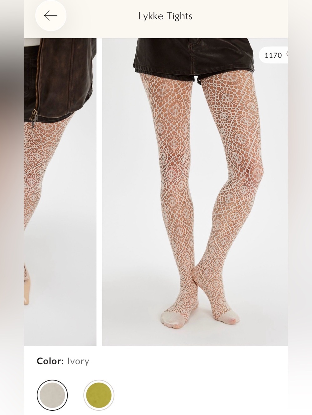 Free People Lykke Black Lace Pattern Tights - Picture 2 of 8